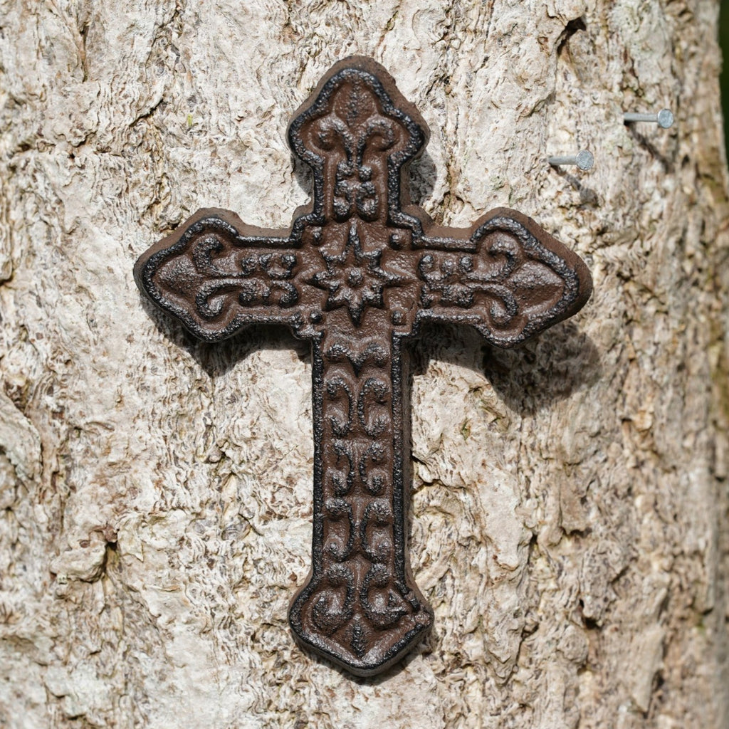 Cast Iron Wall Cross Hanging Plaque