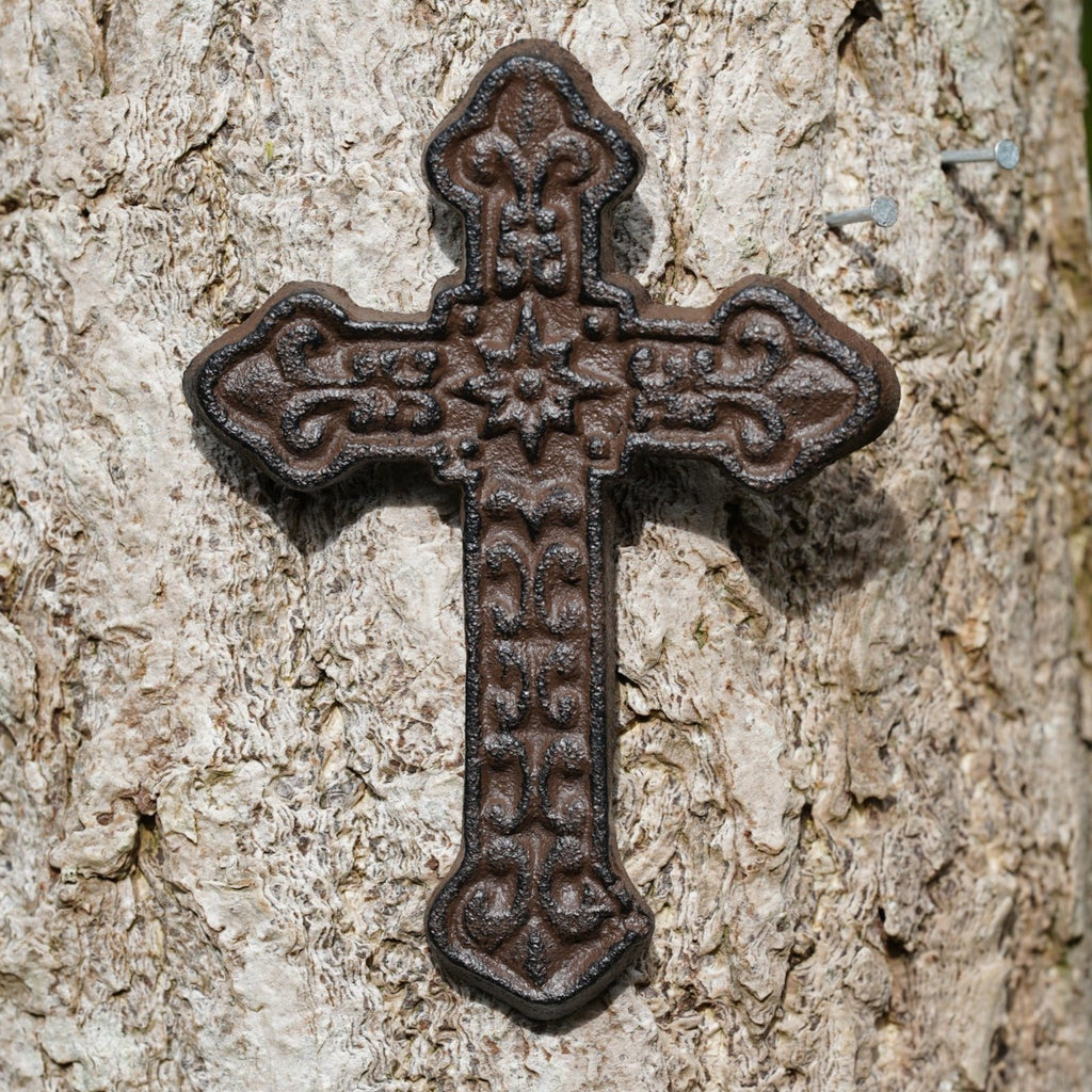 Cast Iron Wall Cross Hanging Plaque