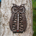 Cast Iron Owl Garden Wall Thermometer