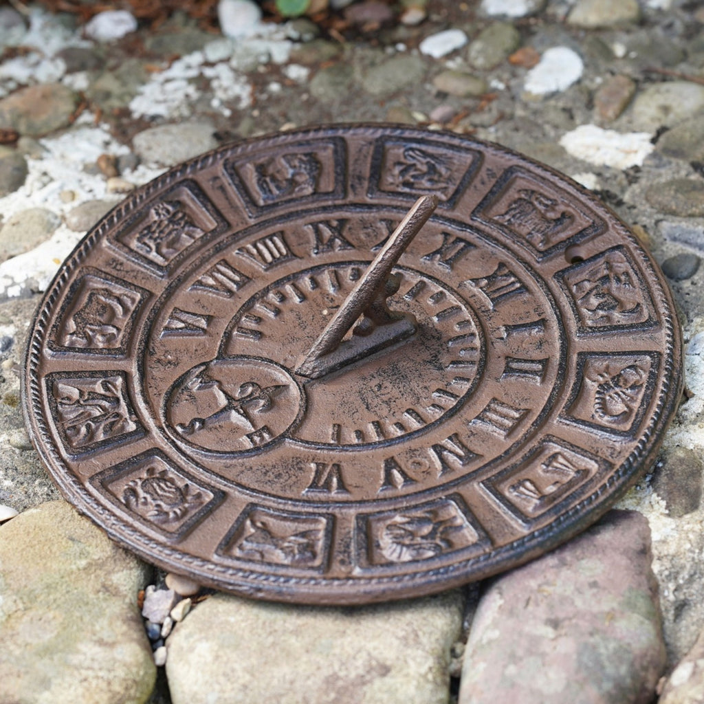 Cast Iron Large Zodiac Sundial