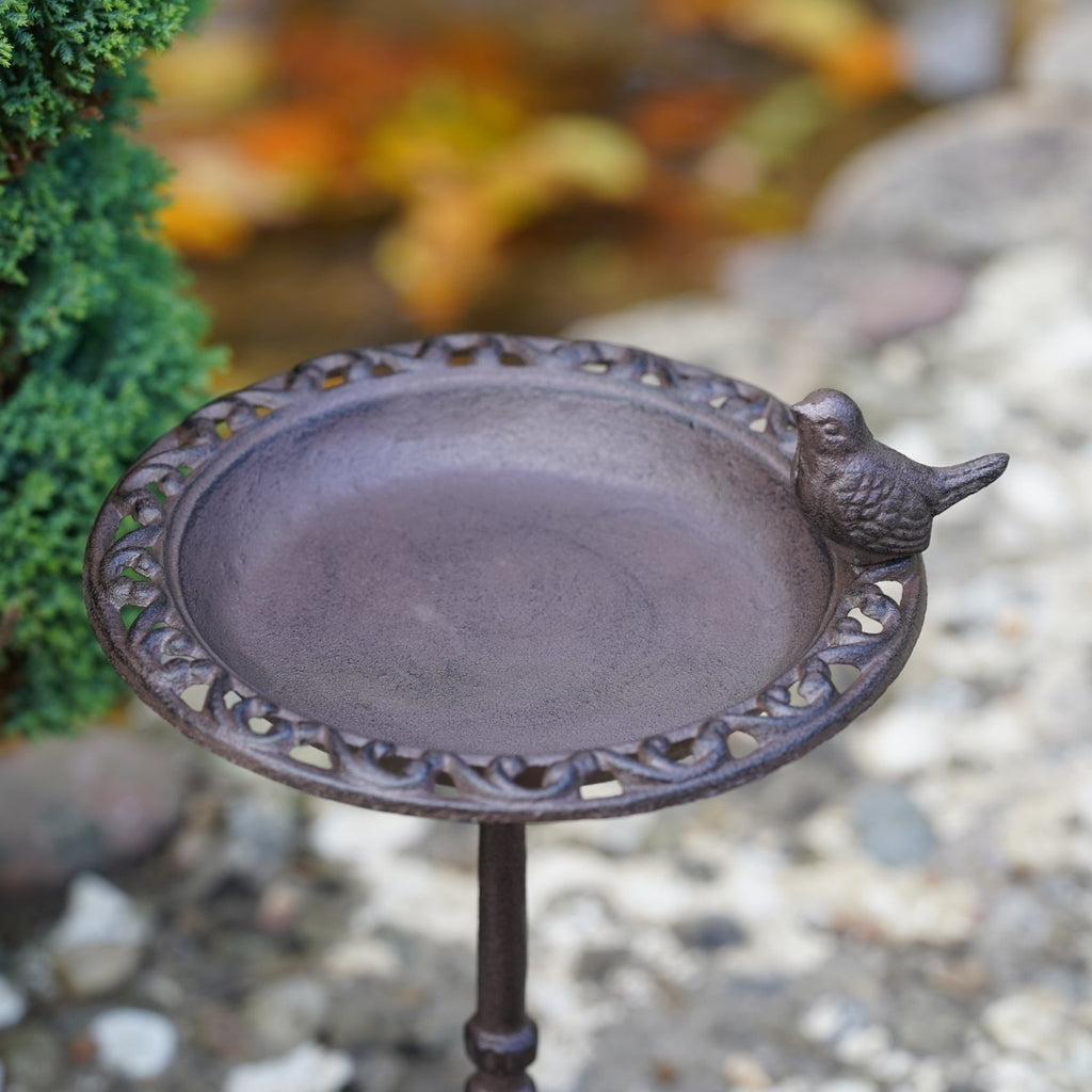 Cast Iron Bird Feeder Bath Large Pedestal