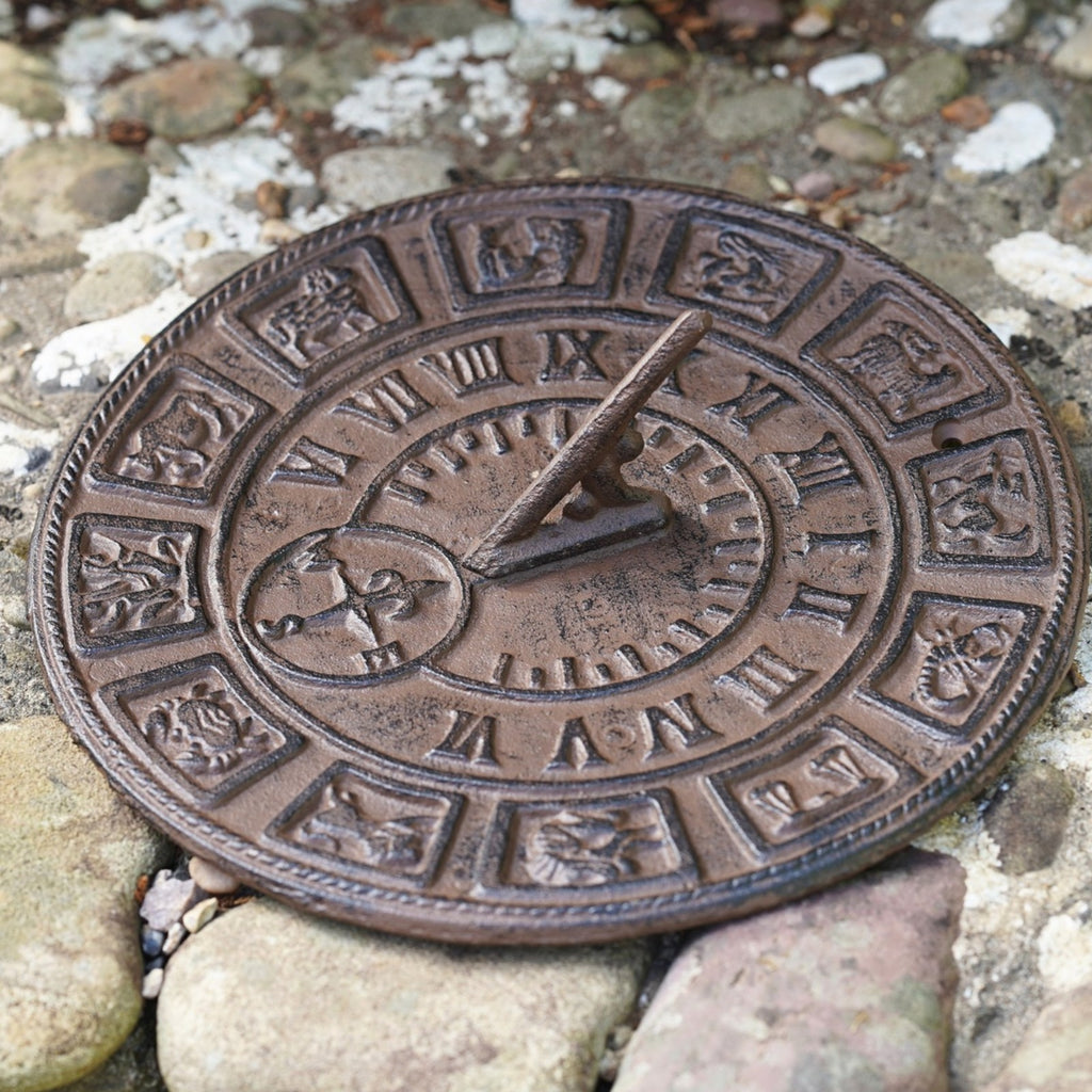 Cast Iron Large Zodiac Sundial