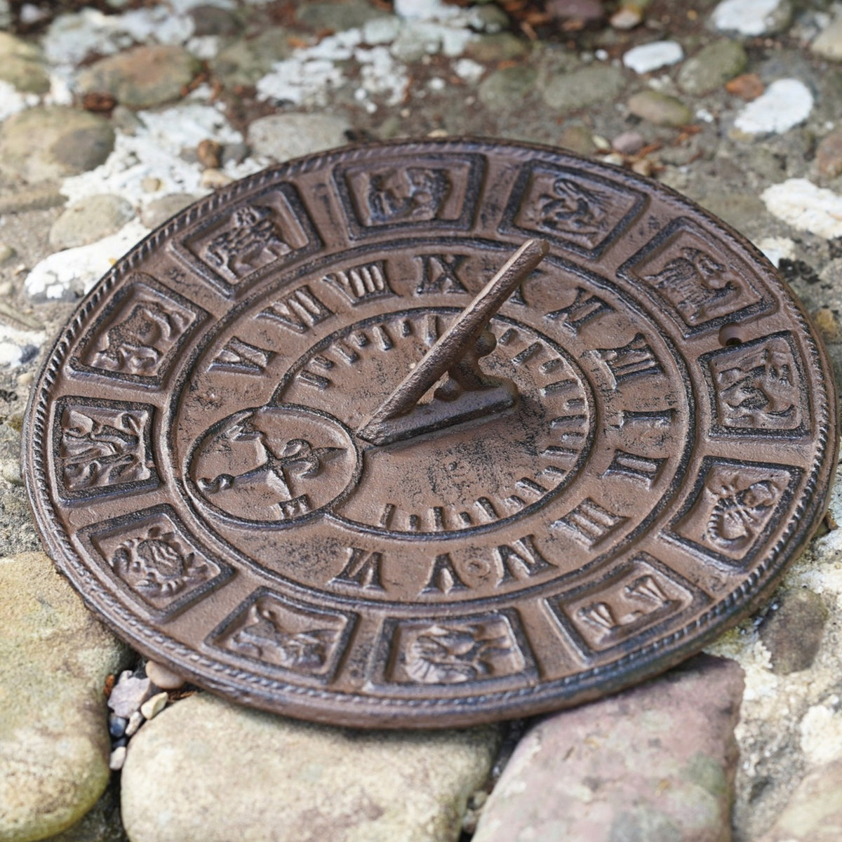 Cast Iron Large Zodiac Sundial