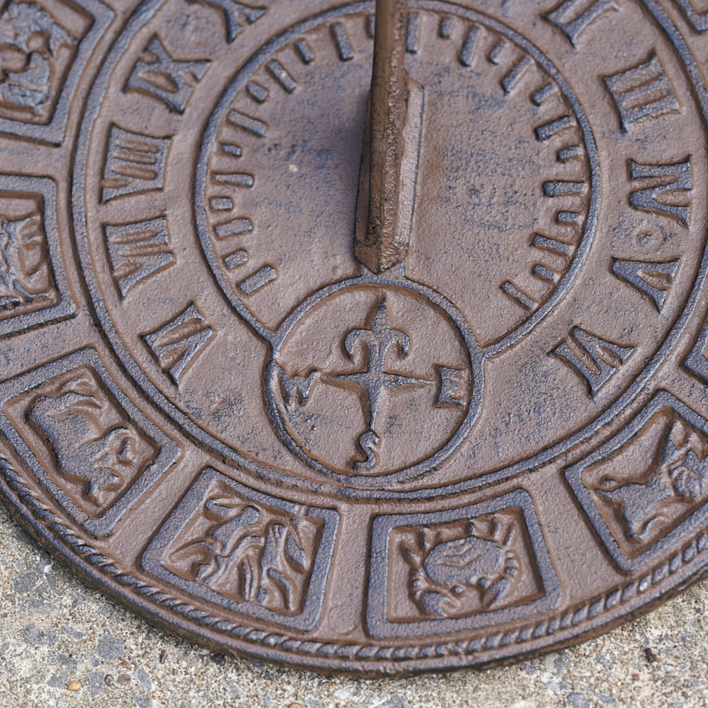 Cast Iron Large Zodiac Sundial