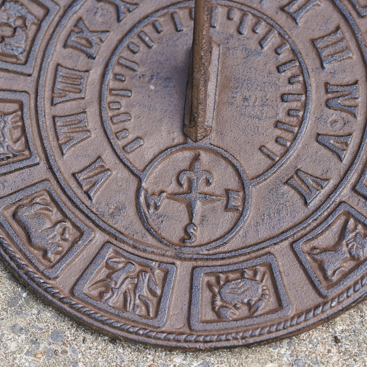 Cast Iron Large Zodiac Sundial