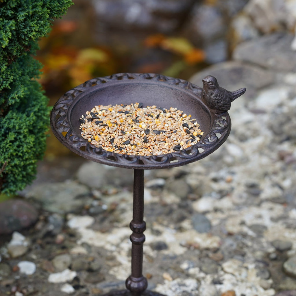 Cast Iron Bird Feeder Bath Large Pedestal