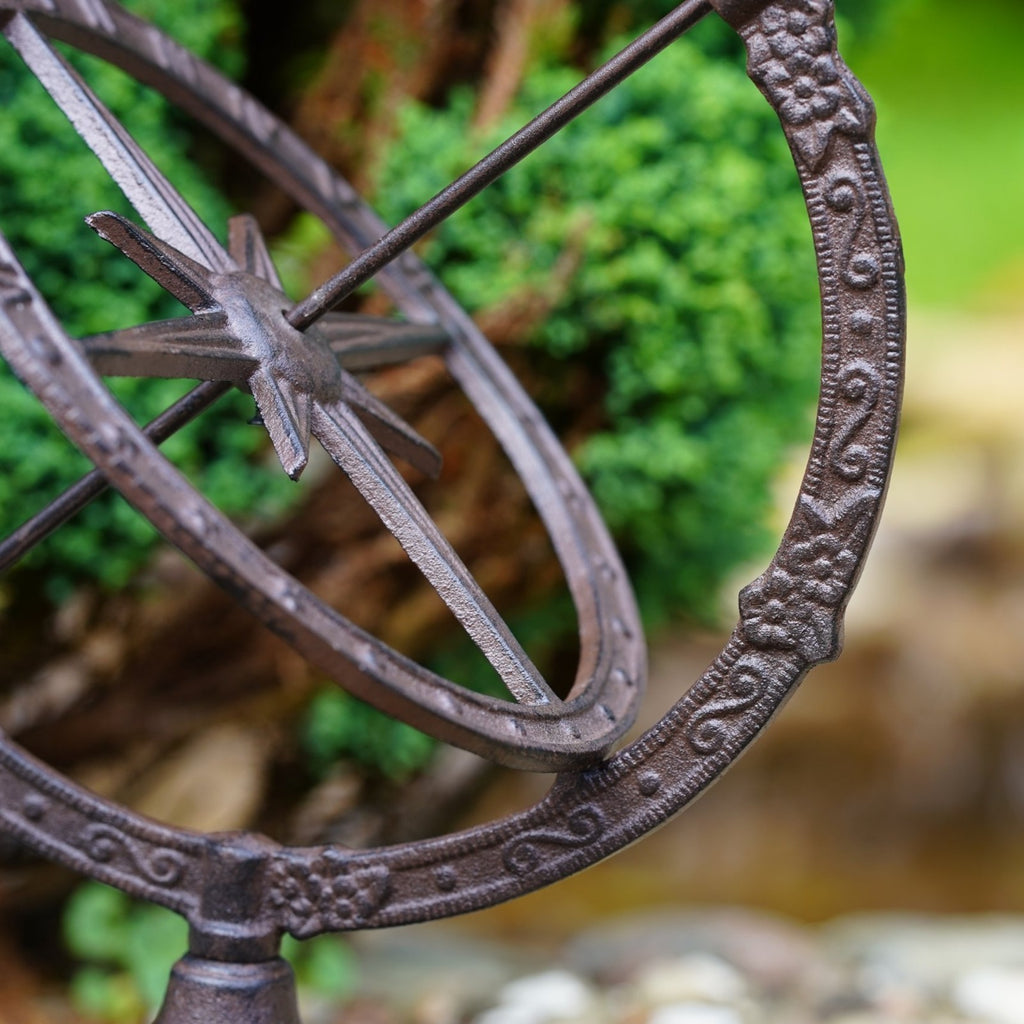 Cast Iron Armillary Sphere Sundial Garden Ornament
