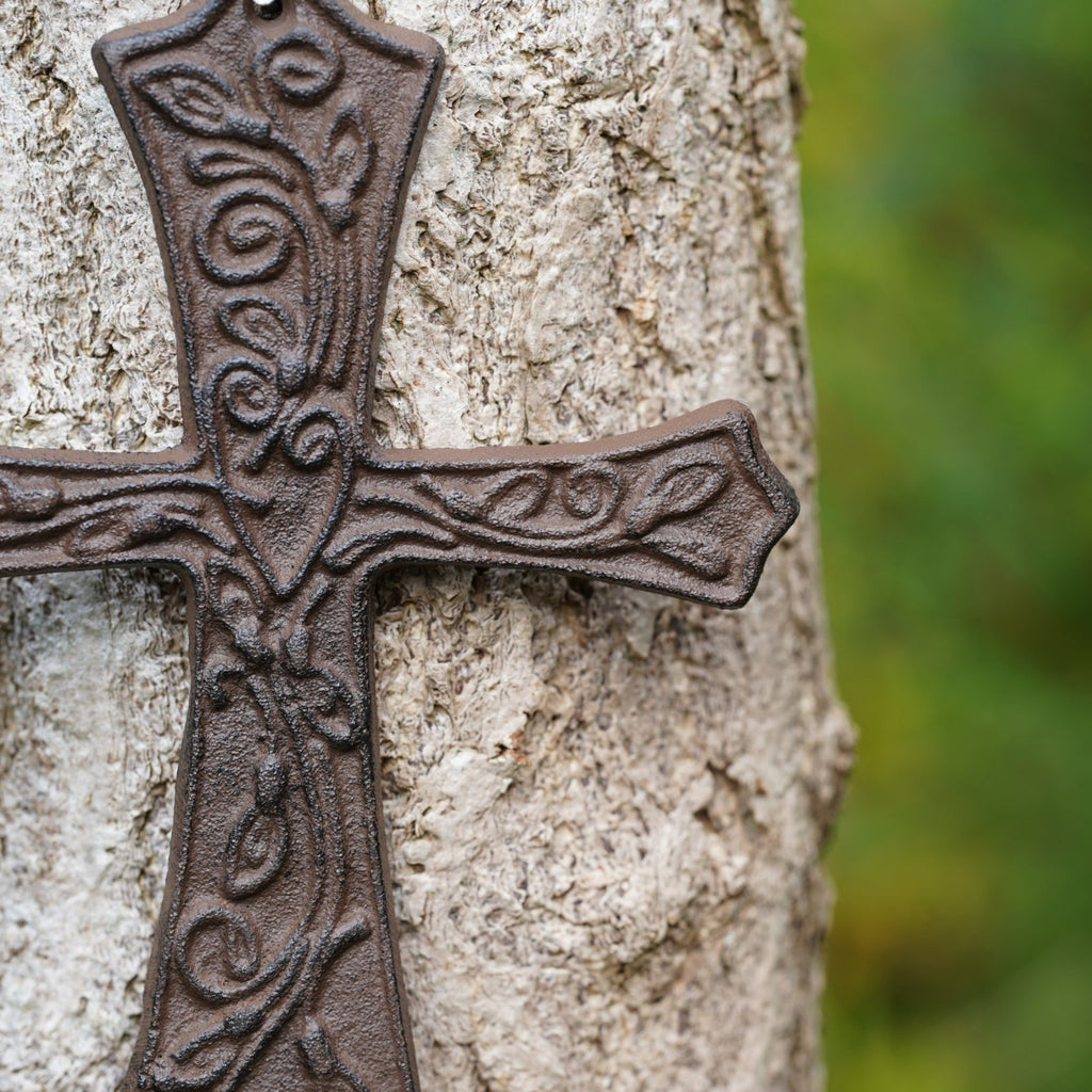 Cast Iron Wall Cross Hanging Plaque