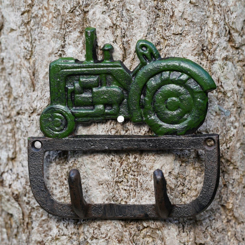 Cast Iron Tractor Coat / Key Hook Green