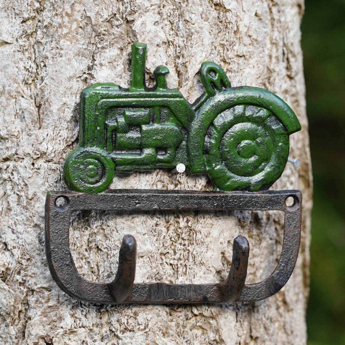 Cast Iron Tractor Coat / Key Hook Green