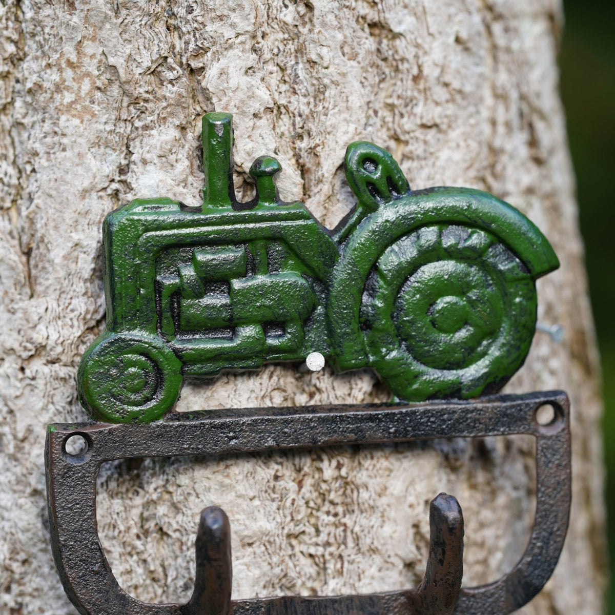 Cast Iron Tractor Coat / Key Hook Green