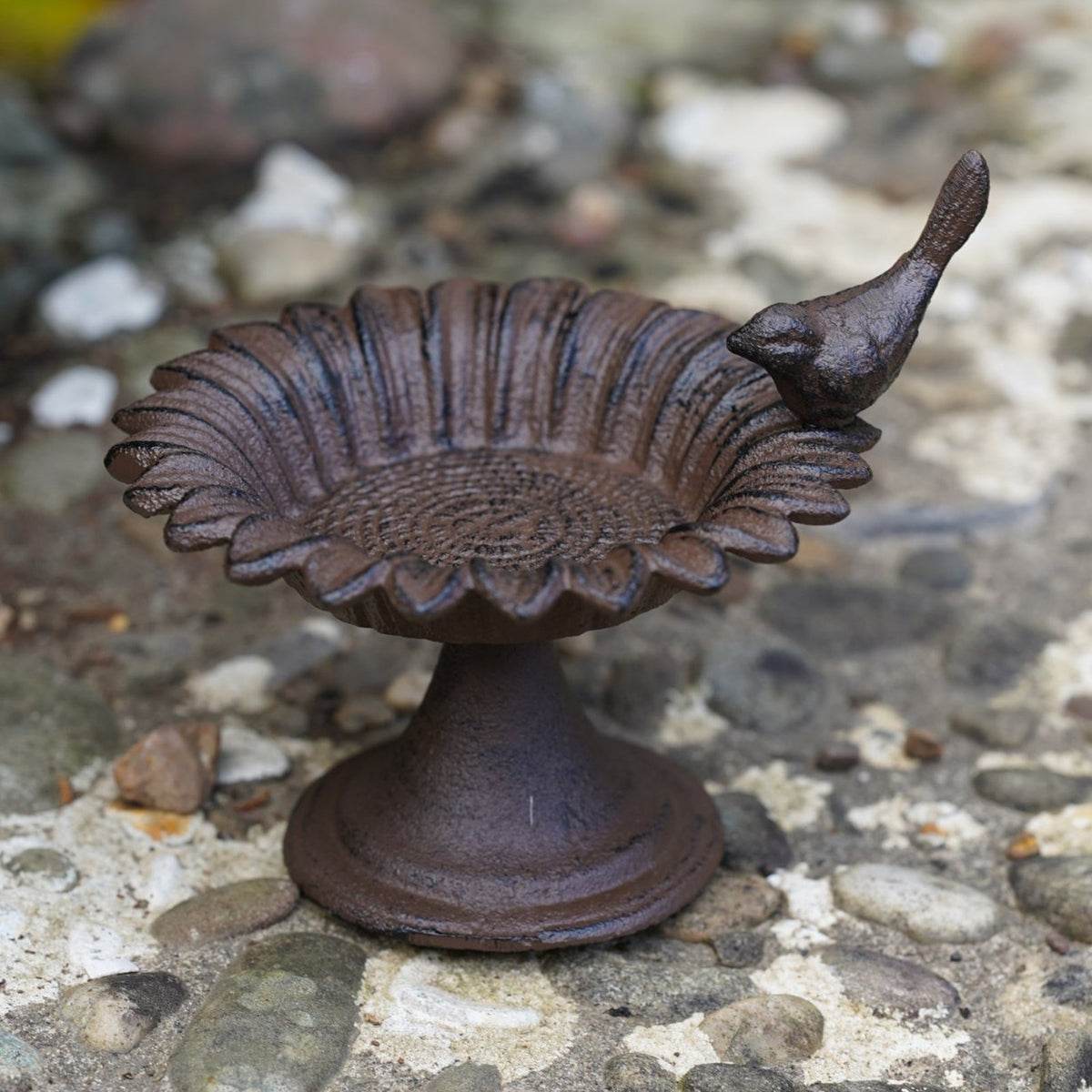 Cast Iron Sunflower Bird Bath Feeder