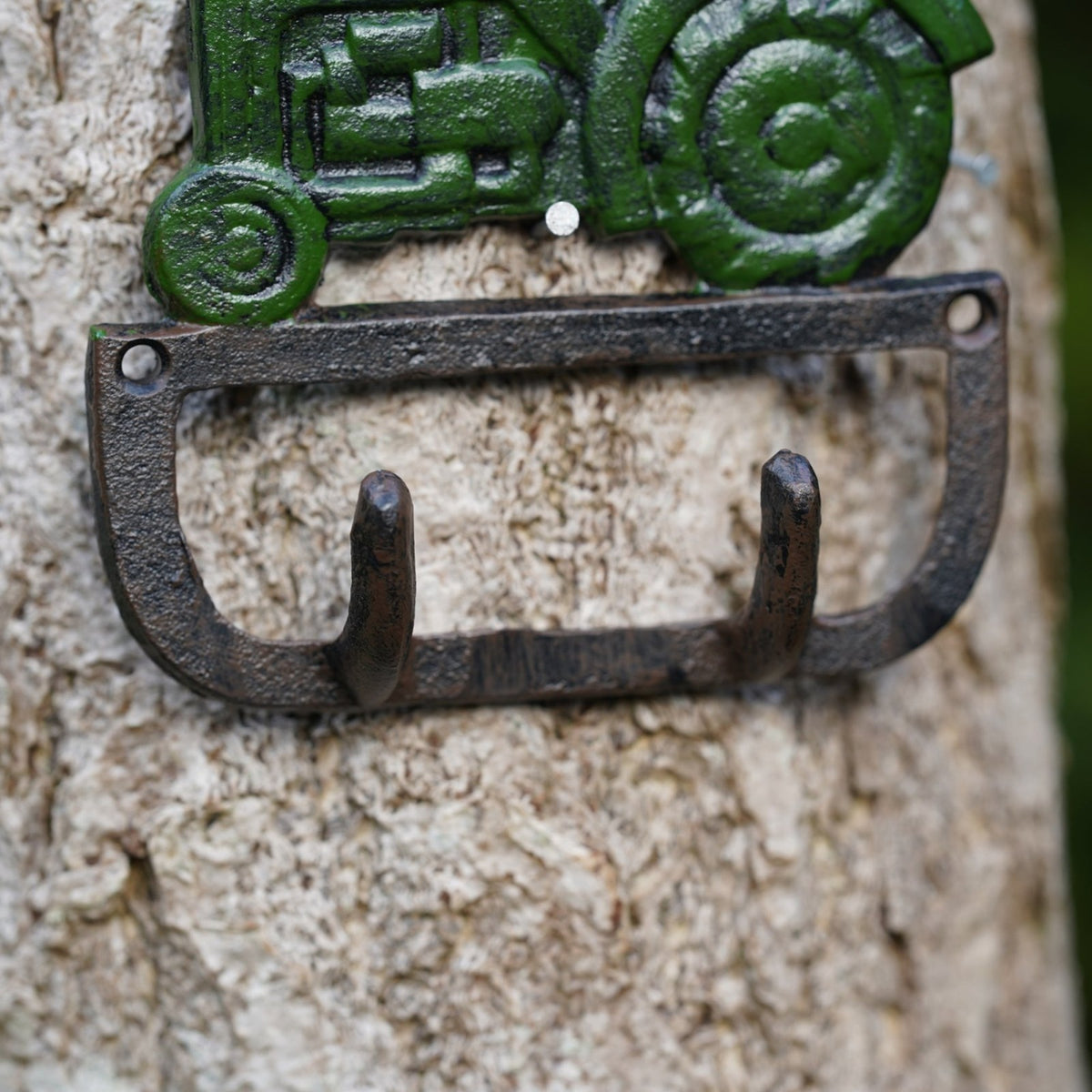 Cast Iron Tractor Coat / Key Hook Green