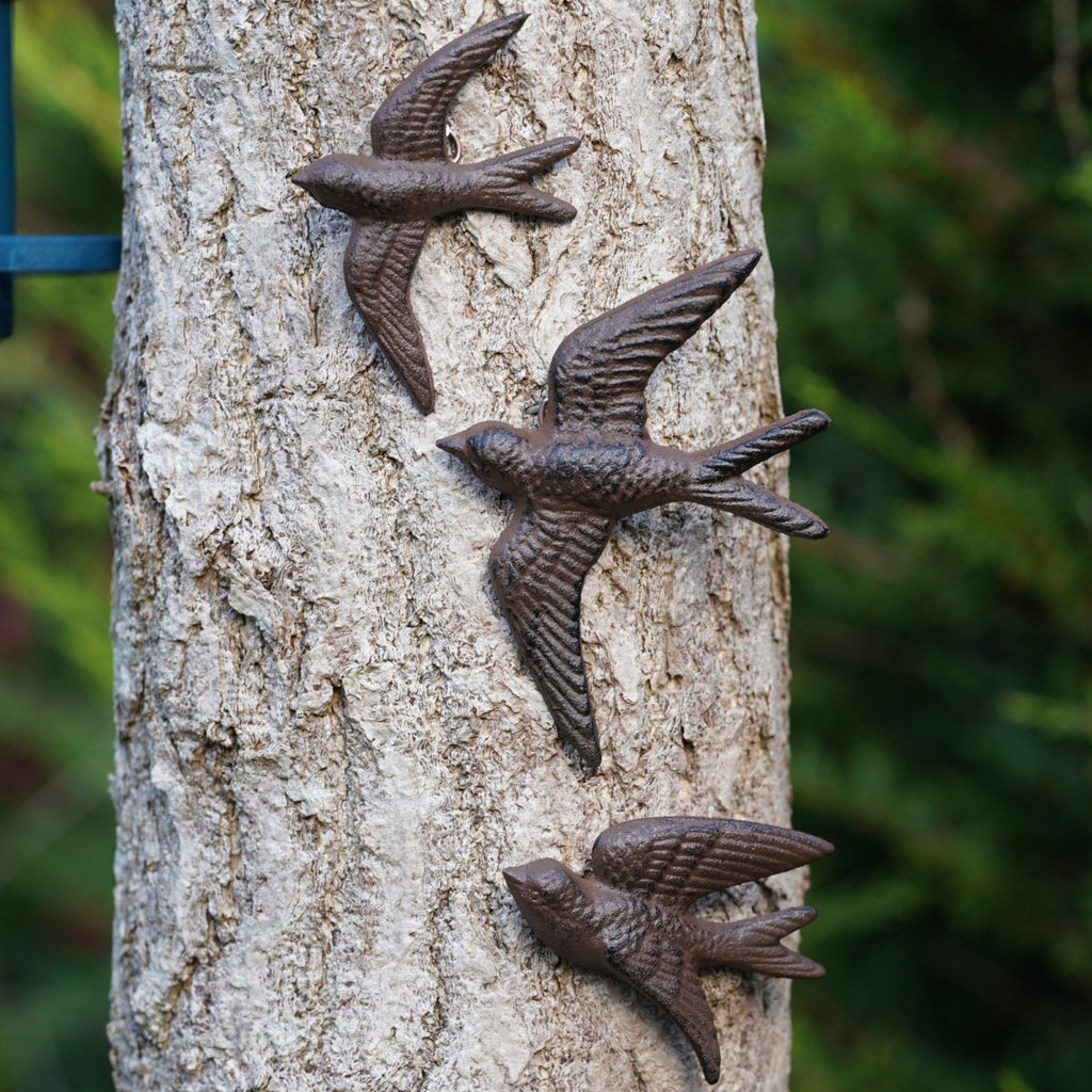 Cast Iron Swallows Wall Art Set of 3