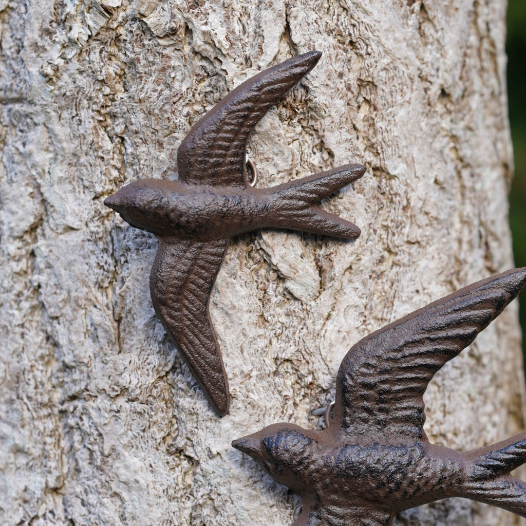 Cast Iron Swallows Wall Art Set of 3