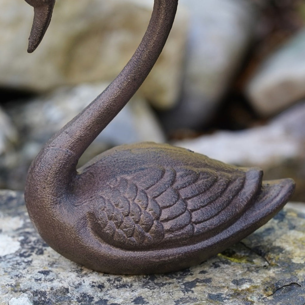 Cast Iron Swan Garden Ornament / Door Stop