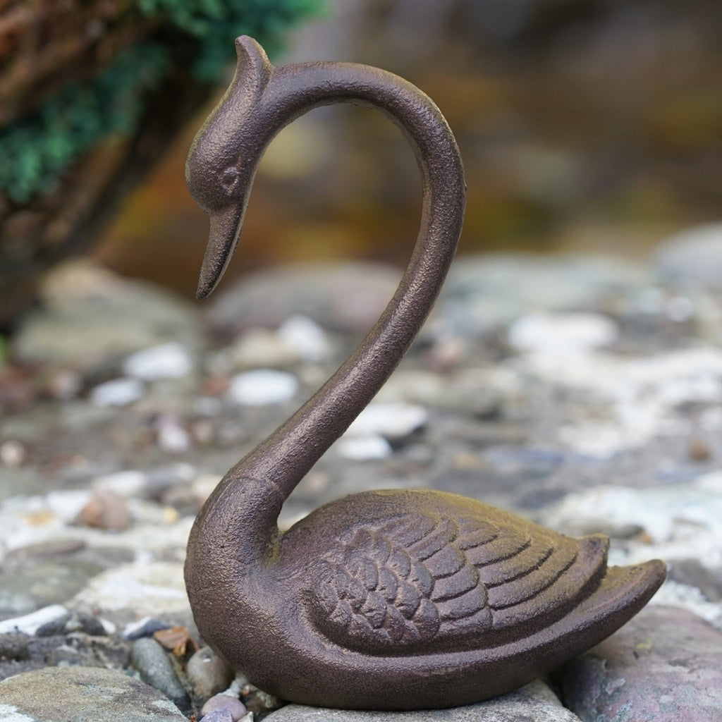 Cast Iron Swan Garden Ornament / Door Stop