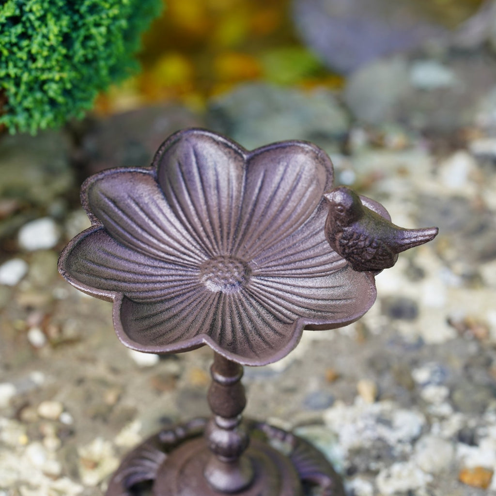 Cast Iron Bird Bath Feeder Flower Dish
