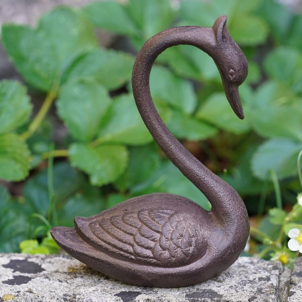 Cast Iron Swan Garden Ornament / Door Stop