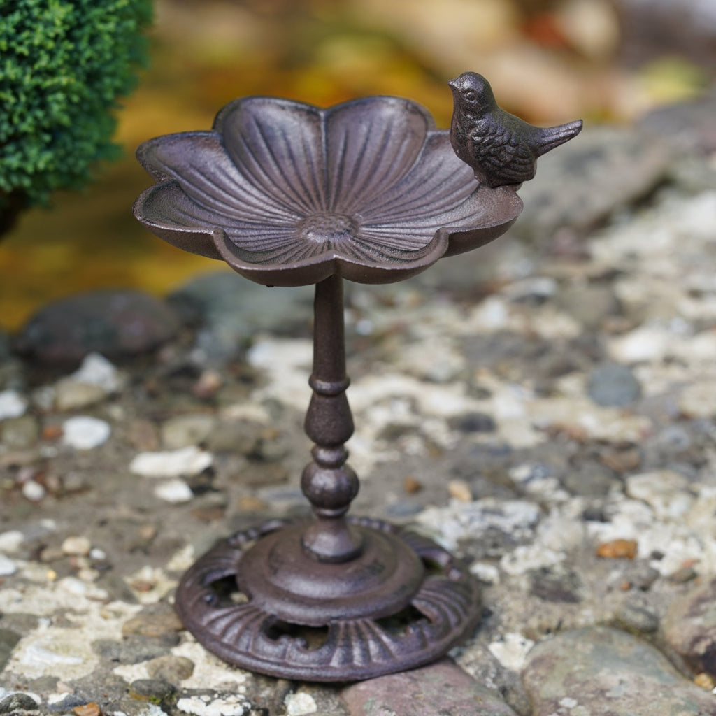 Cast Iron Bird Bath Feeder Flower Dish