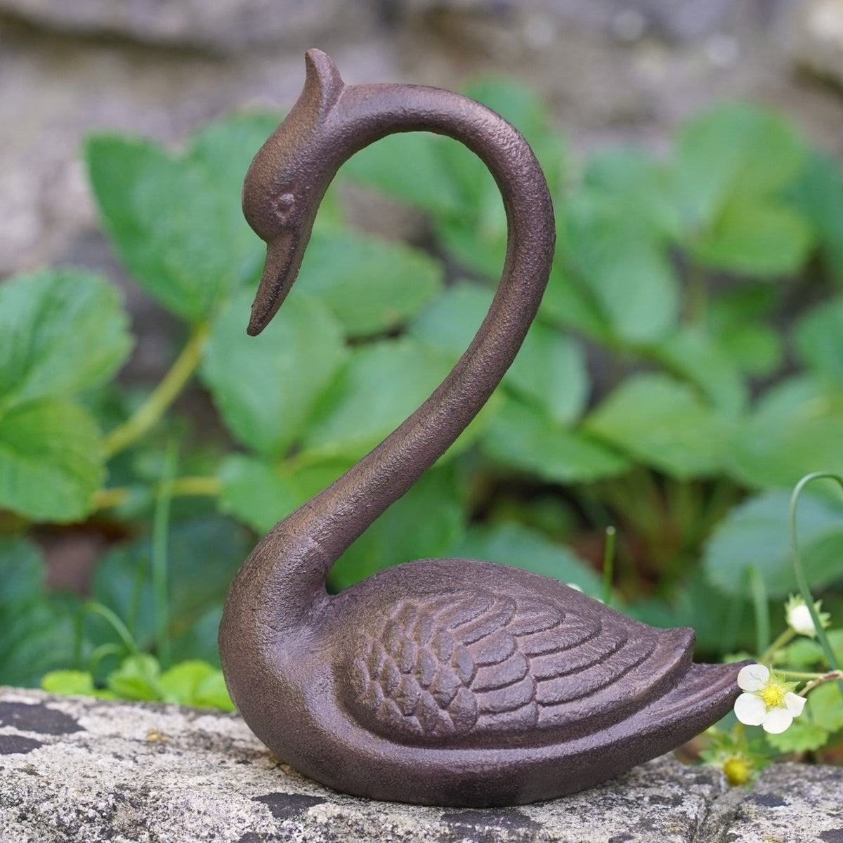Cast Iron Swan Garden Ornament / Door Stop