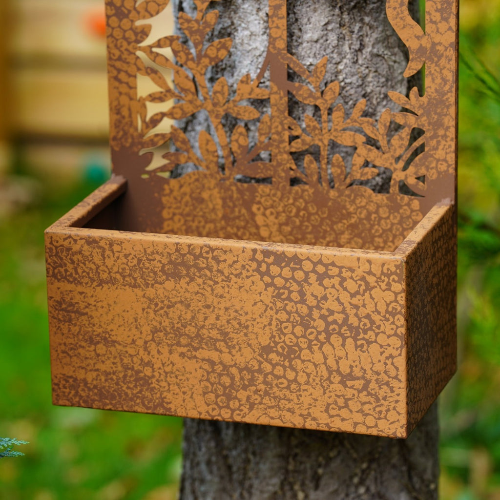 Large Curious Cat Metal Wall Planter
