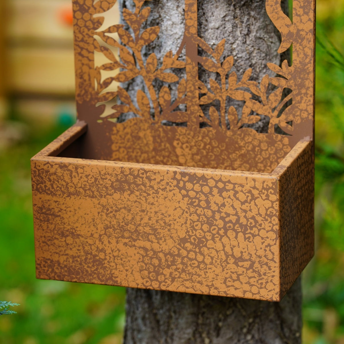 Large Curious Cat Metal Wall Planter