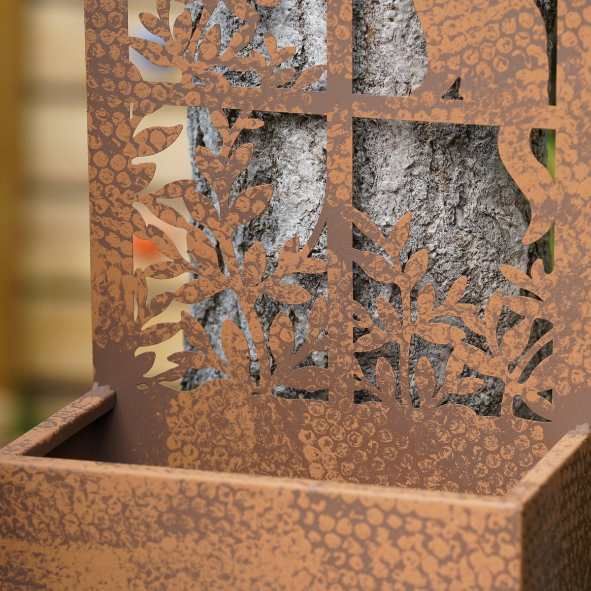 Large Curious Cat Metal Wall Planter