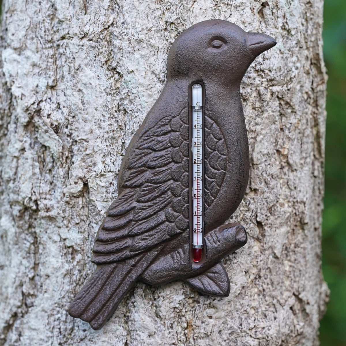 Cast Iron Bird Garden Wall Thermometer