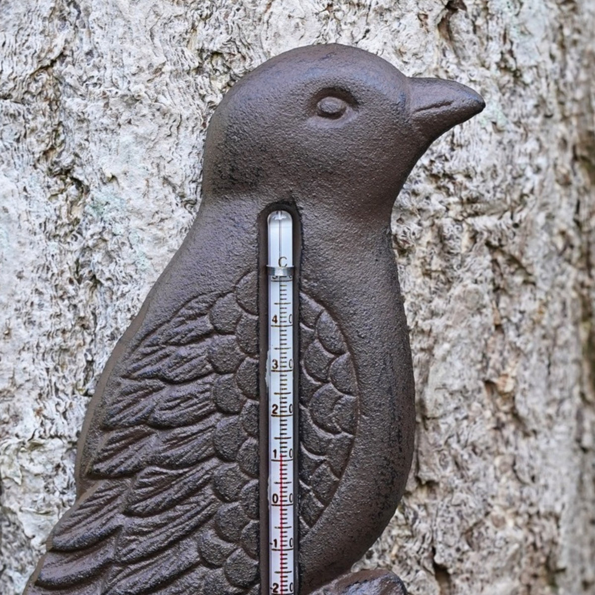 Cast Iron Bird Garden Wall Thermometer