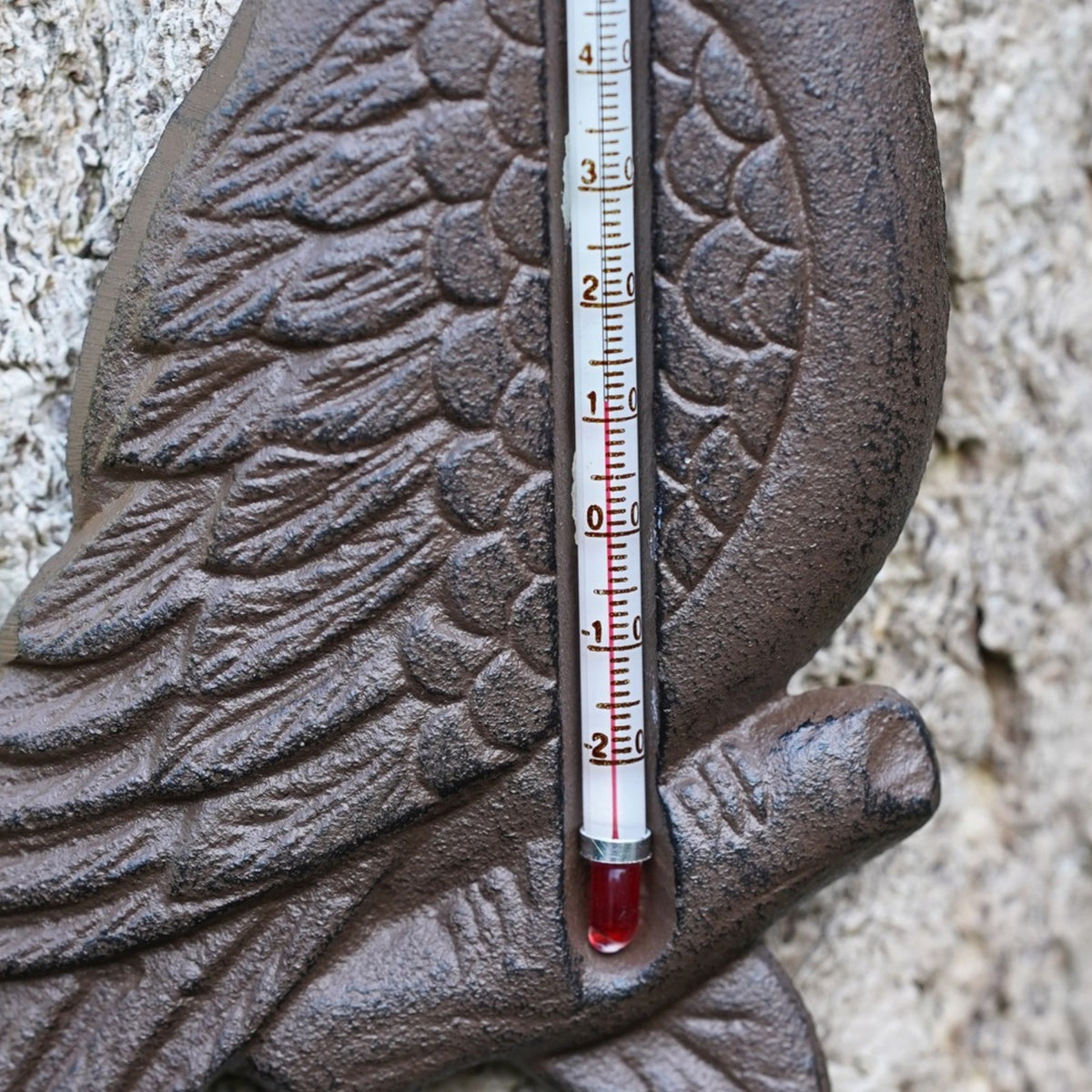 Cast Iron Bird Garden Wall Thermometer
