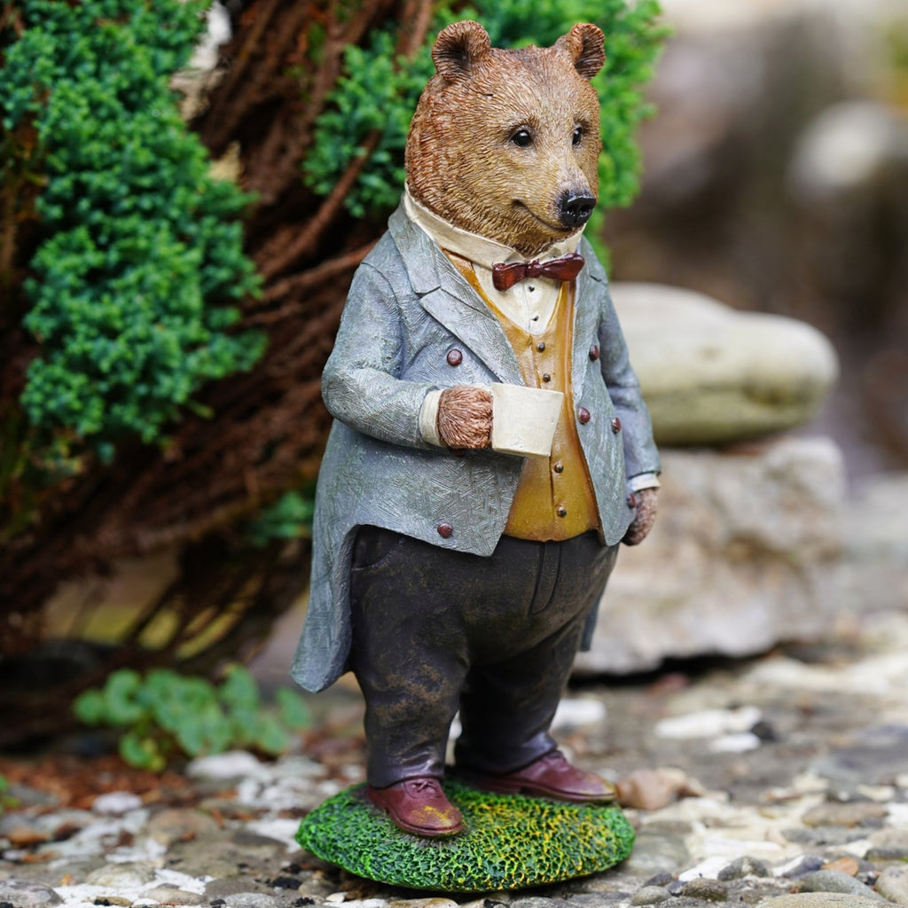 Gentleman Bear Resin Garden Statue