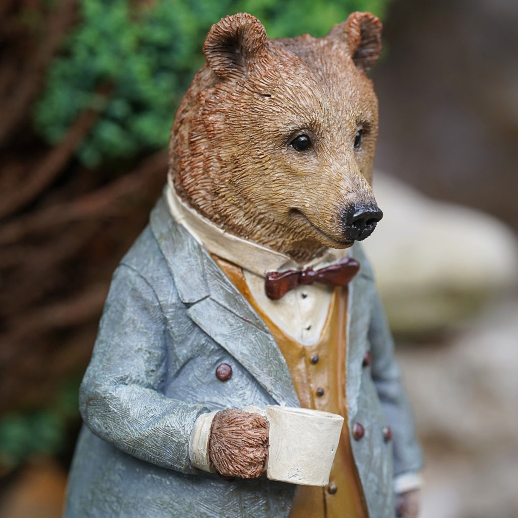 Gentleman Bear Resin Garden Statue