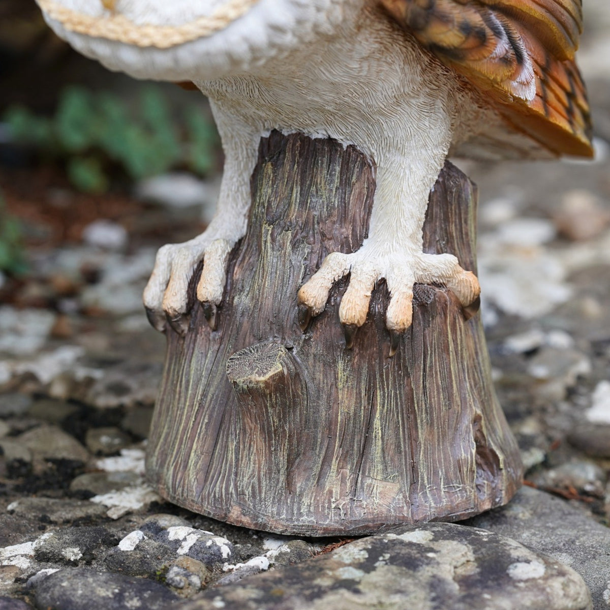 Watchful Barn Owl Resin Garden Statue