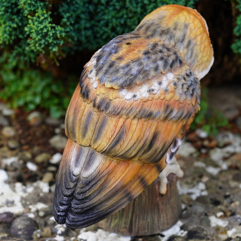 Watchful Barn Owl Resin Garden Statue