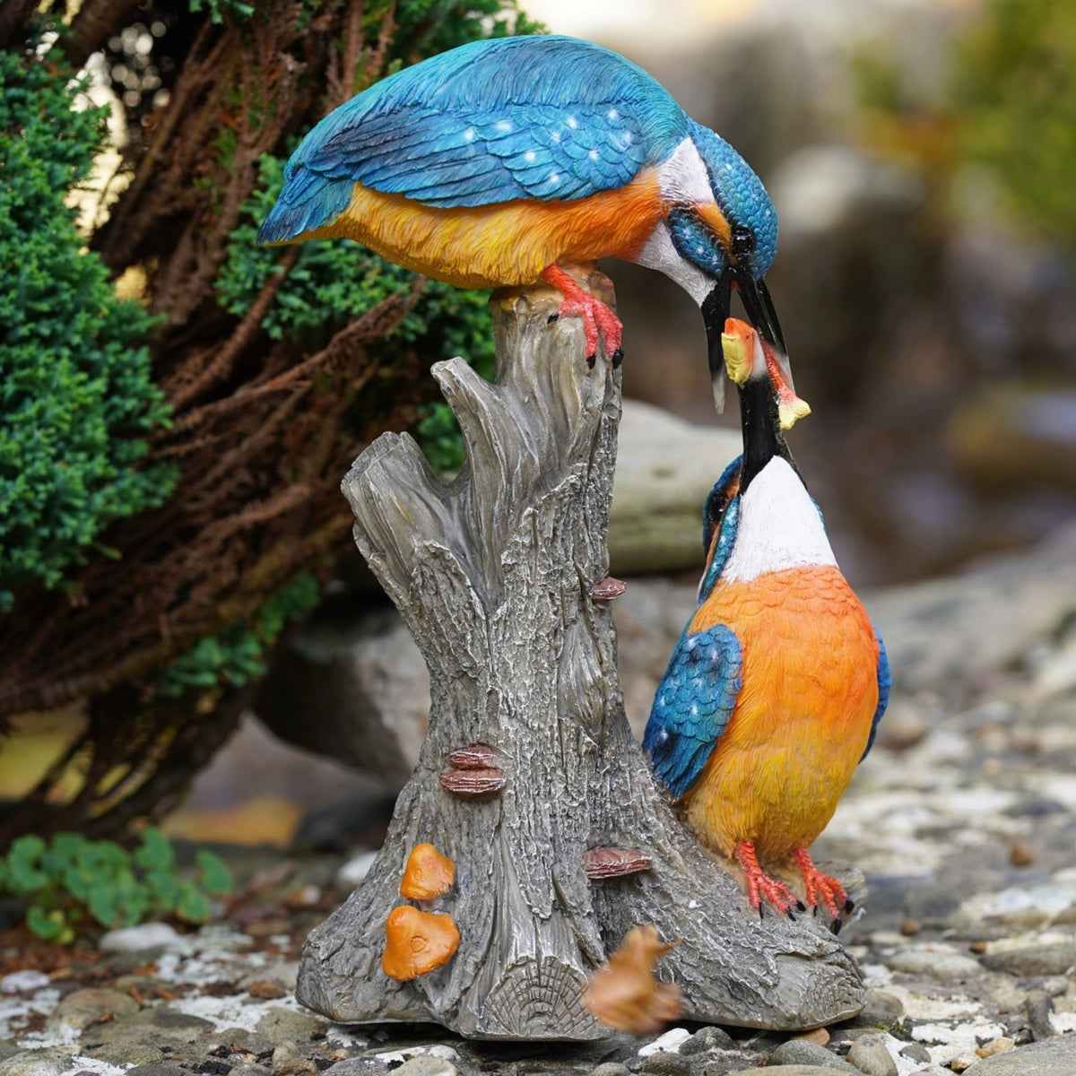 Large Kingfishers Resin Garden Statue