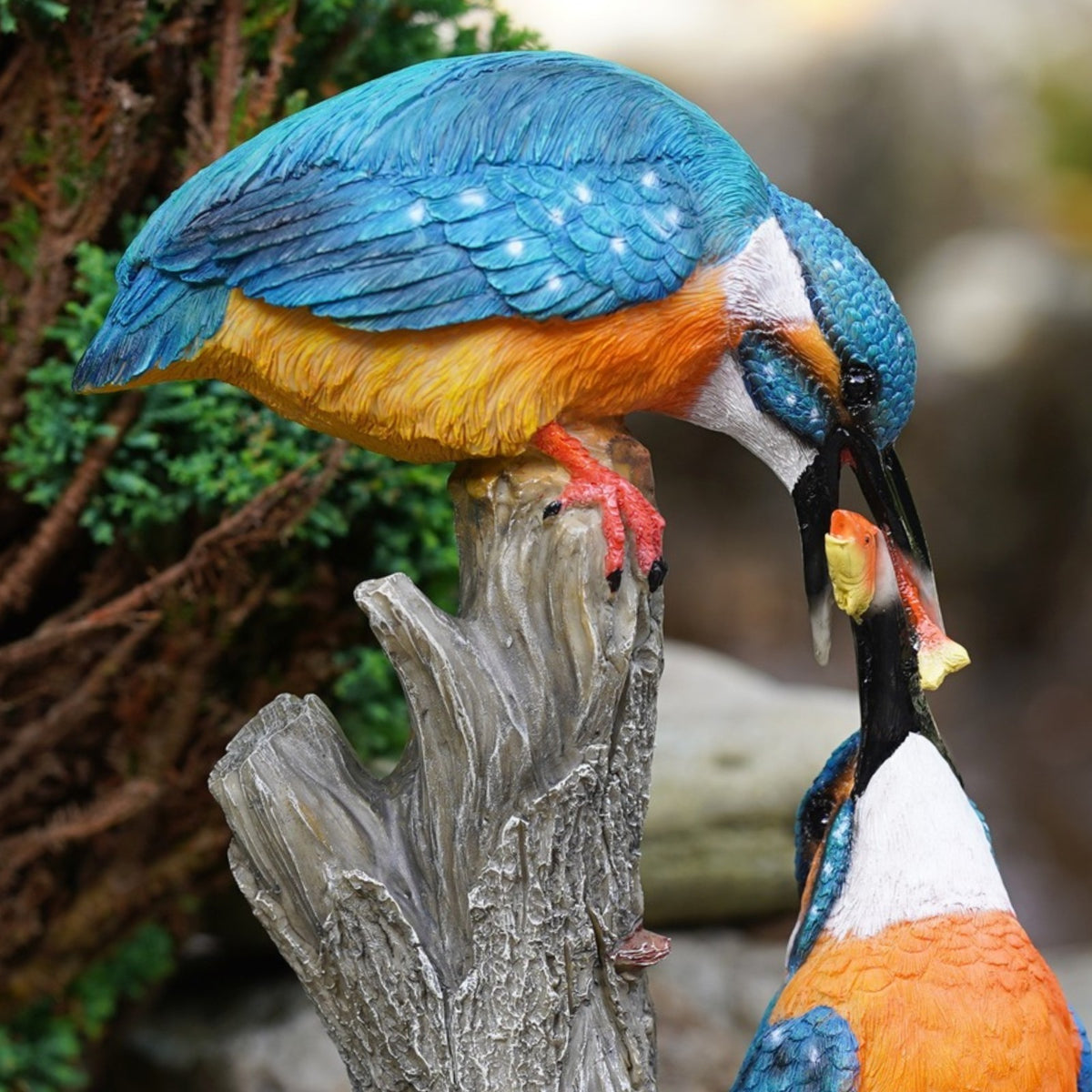 Large Kingfishers Resin Garden Statue