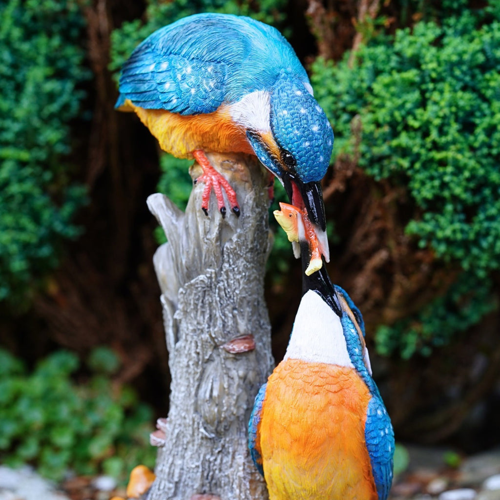 Large Kingfishers Resin Garden Statue