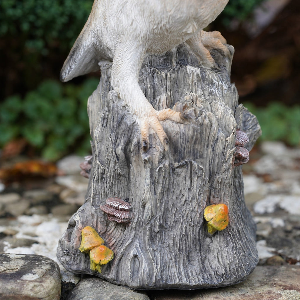 Large Winged Barn Owl Resin Garden Statue