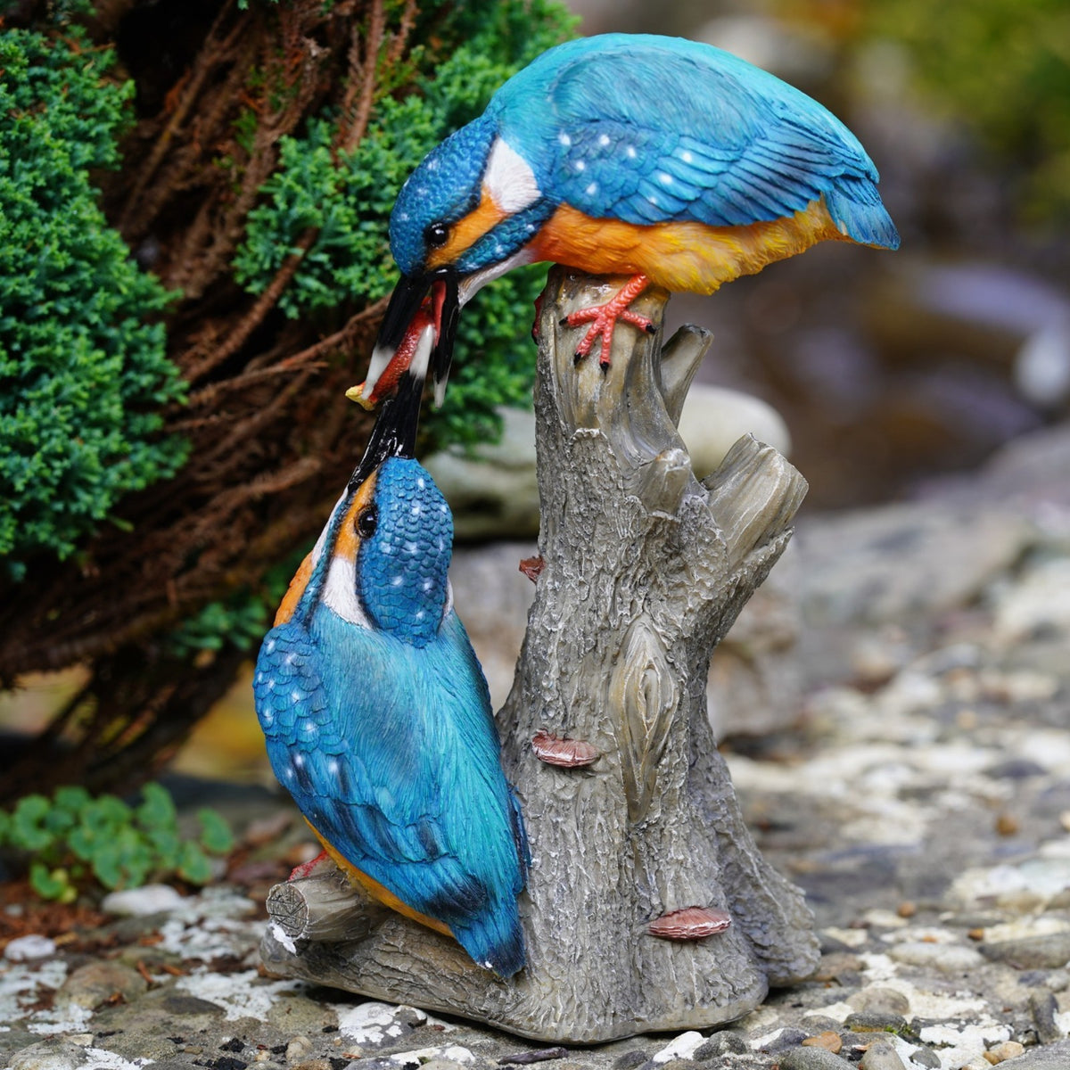 Large Kingfishers Resin Garden Statue