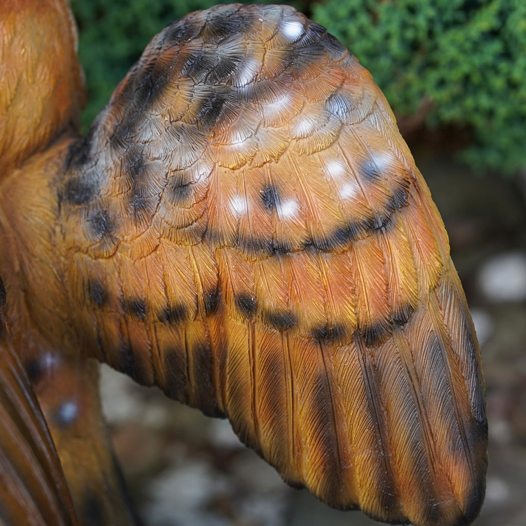 Large Winged Barn Owl Resin Garden Statue