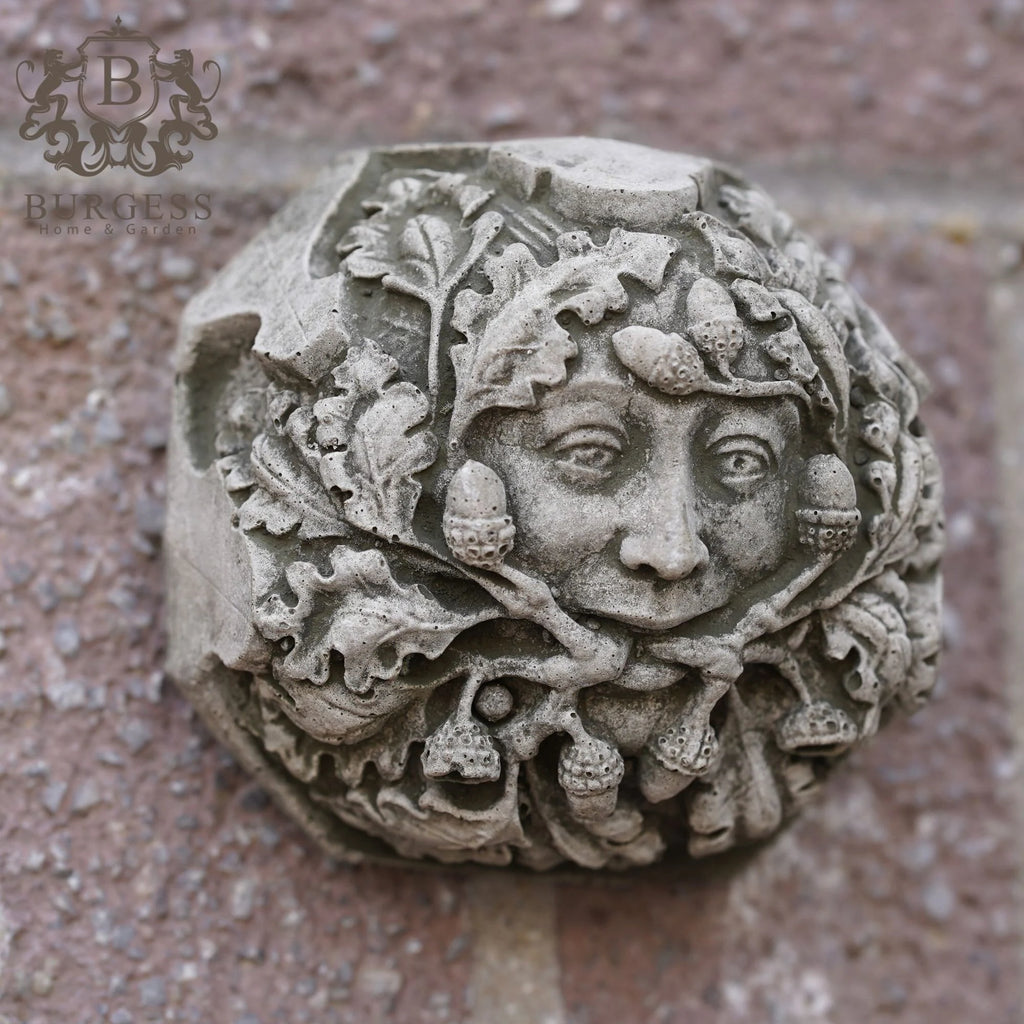 Acorn Green Man Stone Hanging Plaque