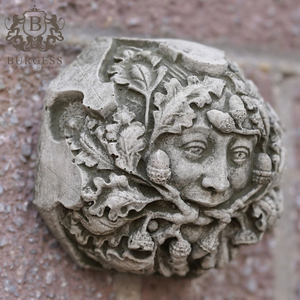 Acorn Green Man Stone Hanging Plaque