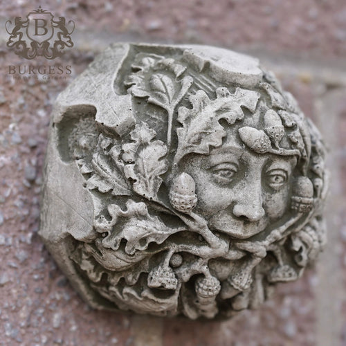 Acorn Green Man Stone Hanging Plaque