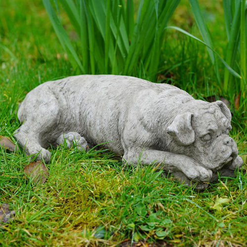 Boxer Dog Stone Statue