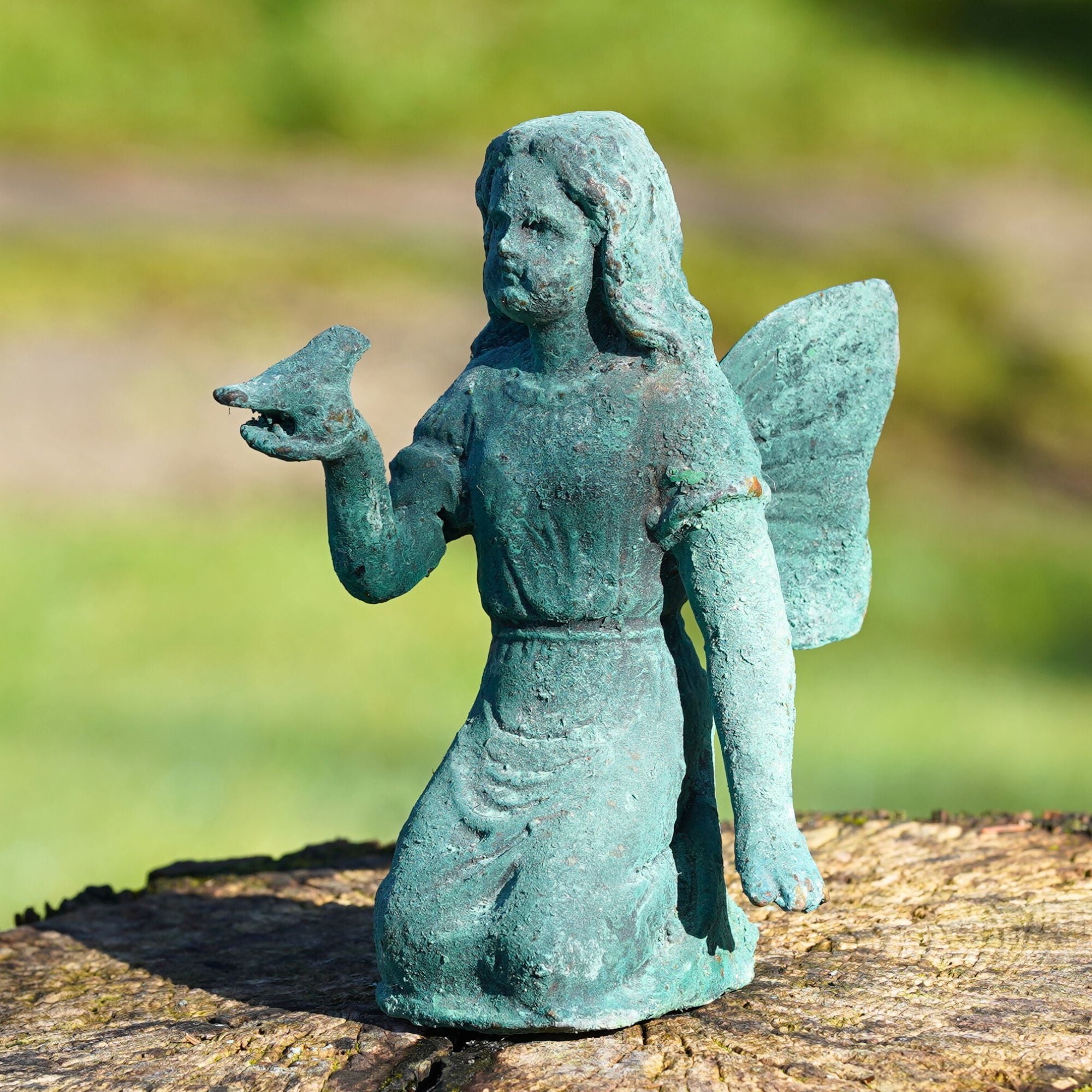 Cast Iron Sitting Fairy Statue