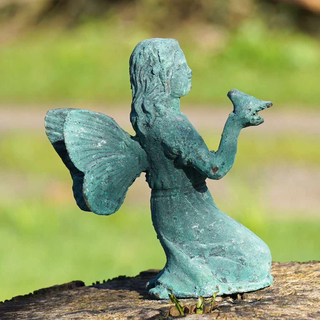 Cast Iron Sitting Fairy Statue