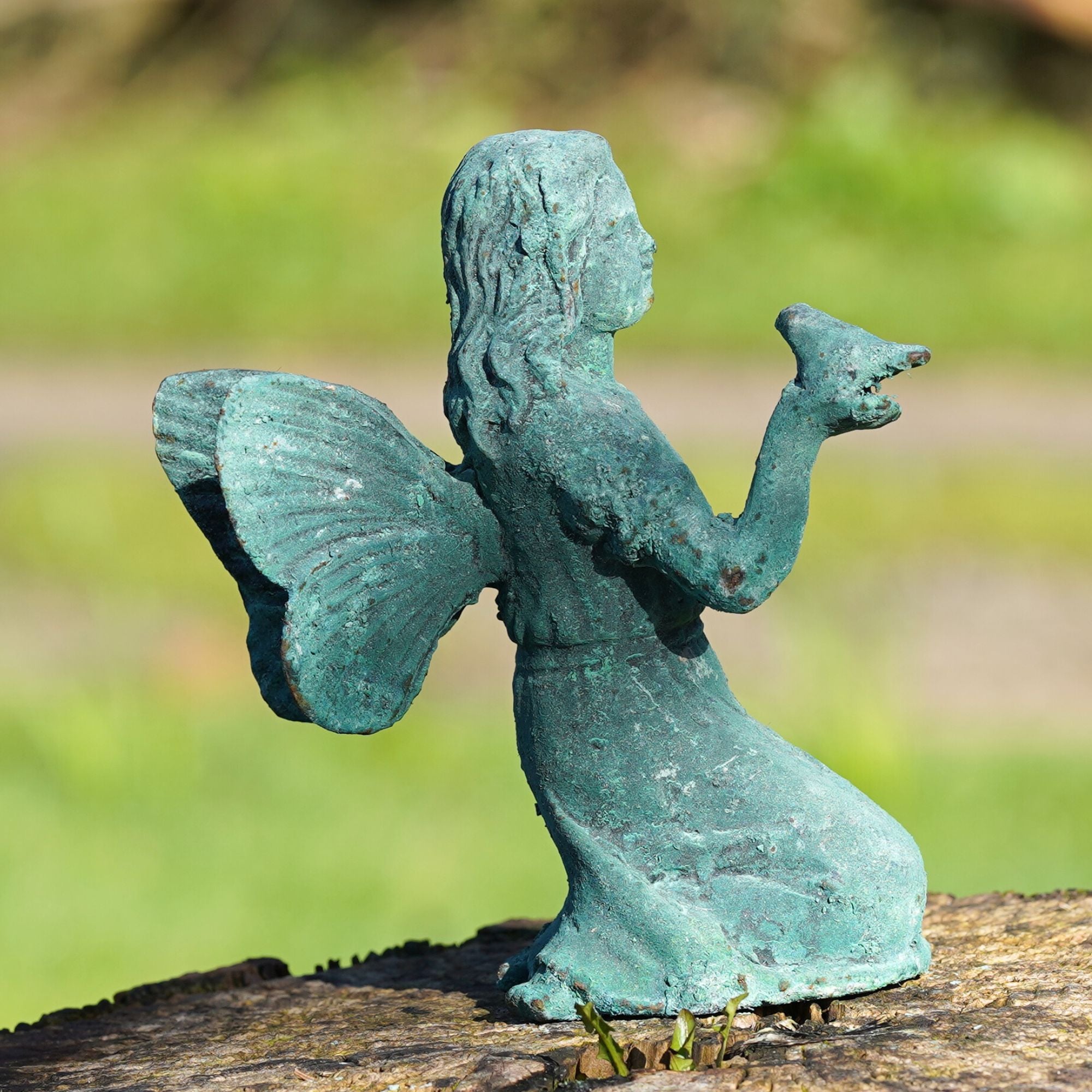 Cast Iron Sitting Fairy Statue