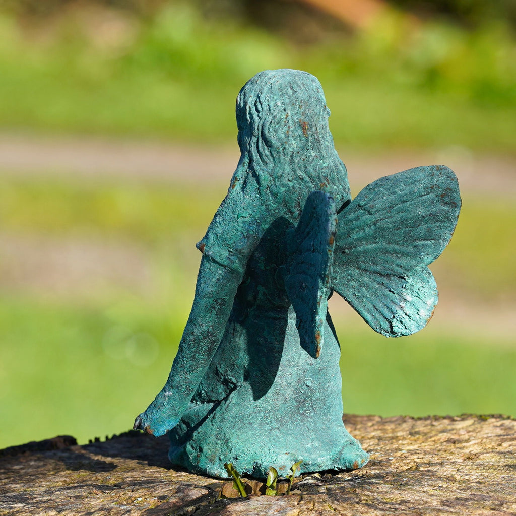 Cast Iron Sitting Fairy Statue