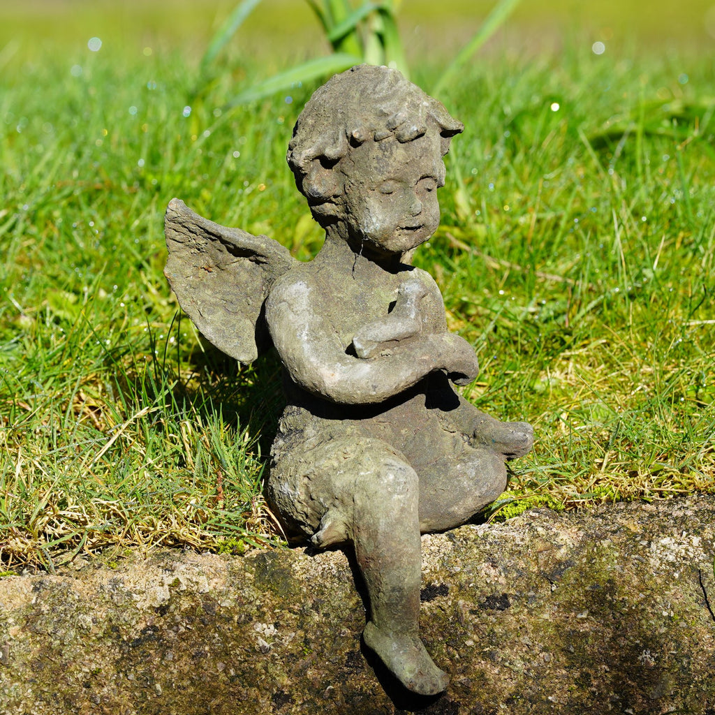 Cast Iron Sitting Cherub
